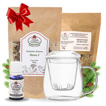 Zestaw Herbatka ziołowa ,,Detox I'' + kubek z zaparzaczem + olejek ,,Zdrowa Zima'' 10 ml + 20 g ziół GRATIS