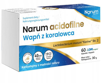 Narum Acidofilne Wapń z Koralowca, 60 kaps. - Narum 