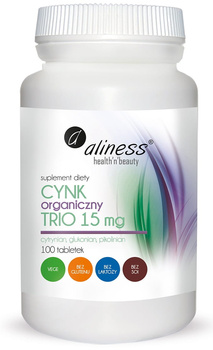 Cynk Organiczny TRIO 15 mg,  100 tabl. vege - Aliness