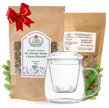 Zestaw Herbatka ziołowa ,,Na Zdrowe Stawy z Korą Wierzby" + kubek z zaparzaczem + 20 g ziół GRATIS