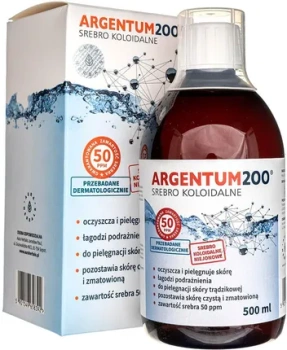Srebro koloidalne Argentum 200, 50 ppm, 500 ml - Aura Herbals