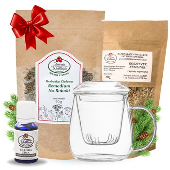 Zestaw Herbatka ziołowa ,,Remedium Na Robaki'' + kubek z zaparzaczem + olejek ,,Zdrowa Zima'' 10 ml + 20 g ziół GRATIS