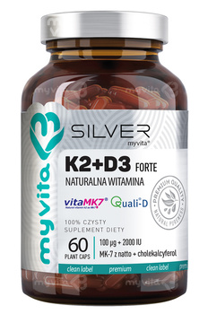 Silver Pure, Witamina K2+D3 FORTE, 60 kaps. - MyVita