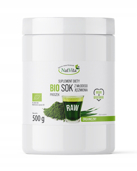 BIO Sok z młodego jęczmienia, 500 g - NatVita