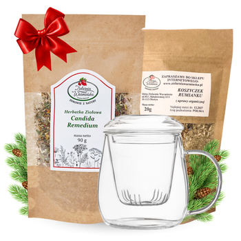 Zestaw Herbatka ziołowa ,,Candida Remedium" + kubek z zaparzaczem + 20 g ziół GRATIS