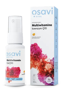 Multiwitamina, Koenzym Q10, spray doustny, smak pomarańczowy, 25 ml  - Osavi