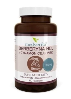 Berberyna HCL + Cynamon, 60 kaps. - Medverita