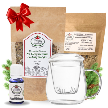 Zestaw Herbatka ziołowa ,,Na Oczyszczenie Po Antybiotyku'' + kubek z zaparzaczem + olejek ,,Zdrowa Zima'' 10 ml + 20 g ziół GRATIS