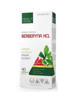 Berberyna HCL 516 mg, 40 kaps. - Medica Herbs 