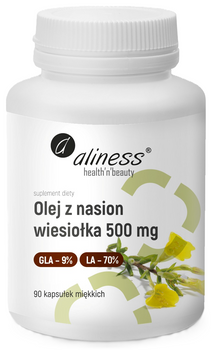 Olej z Nasion Wiesiołka 500 mg, 90 kaps. - Aliness