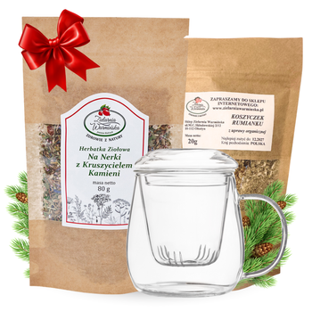 Zestaw Herbatka ziołowa ,,Na Nerki z Kruszycielem Kamieni" + kubek z zaparzaczem + 20 g ziół GRATIS