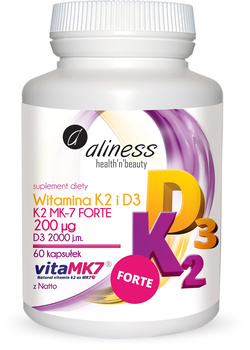 Witamina K2 i D3 FORTE, 60 kaps. - Aliness