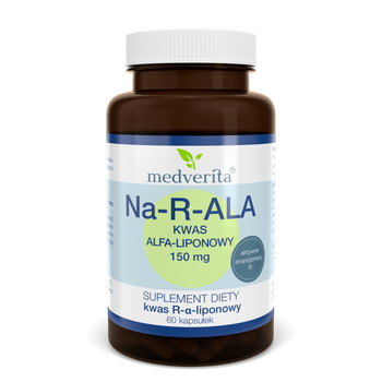 Na-R-ALA Kwas Alfa-liponowy 150 mg, 60 kaps. - Medverita 