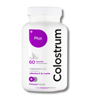 Colostrum PLUS 40% IgG Wit. C, D i Cynk ImmunoFirstAid 500mg