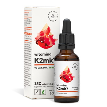 Witamina K2 90 mcg, krople 30 ml Aura Herbals