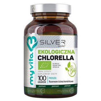 Silver Pure, Ekologiczna Chlorella proszek, 100 g - MyVita 