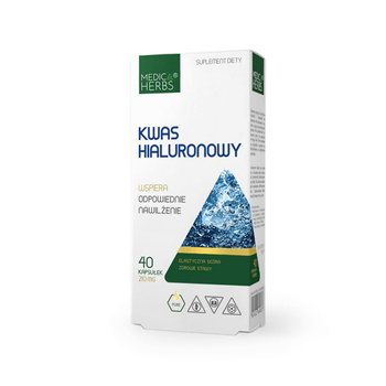 Medica Herbs Kwas hialuronowy 40 kapsułek, URODA