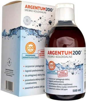 Srebro koloidalne Argentum 200, 100 ppm, 500 ml - Aura Herbals