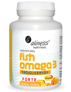 Aliness Fish Omega 3 FORTE Trójglicerydy 500/250mg - 60kap