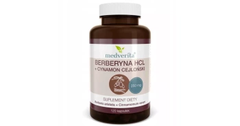 MEDVERITA Berberyna HCL 98% 250mg + Cynamon 120kaps.