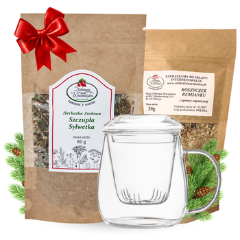 Zestaw Herbatka ziołowa ,,Szczupła Sylwetka" + kubek z zaparzaczem + 20 g ziół GRATIS