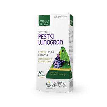Pestki Winogron 500 mg, 60 kaps. - Medica Herbs 