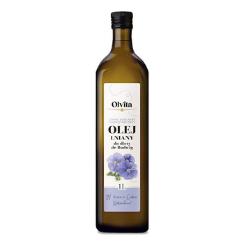 Olej lniany do diety dr Budwig, 1000 ml - OlVita 