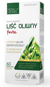 Liść Oliwny FORTE 520 mg, 60 kaps. - Medica Herbs