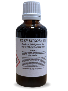 Płyn Lugola 5 % jodu wodny roztwór 50 ml jod krystaliczny czda + jodek potasu czda